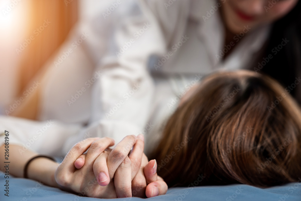 1000px x 667px - Close up to couple hands of asian woman are lesbian sleeping ont the blue  bed. Couple concept, Lesbian Couple concept. Sex LGBT and lifestyle  concept. Stock Photo | Adobe Stock