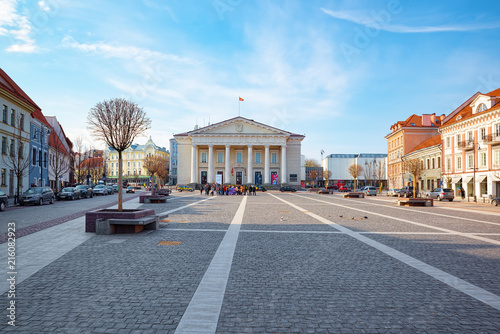 Town Hall in the historic part of the old city of Vilnus. Lithuania.