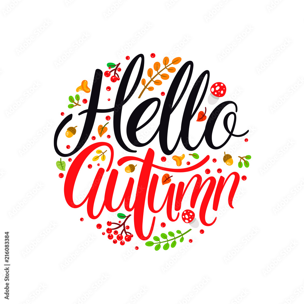 Hello Autumn calligraphy Hello Autumn calligraphy