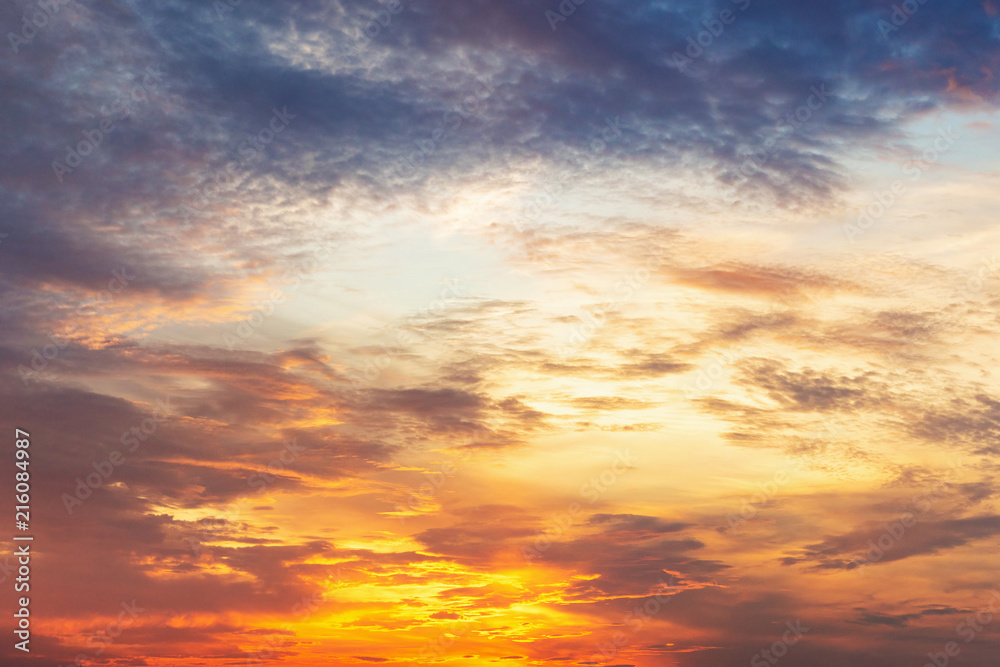 Fototapeta premium Beautiful image of colorful sunset sky.