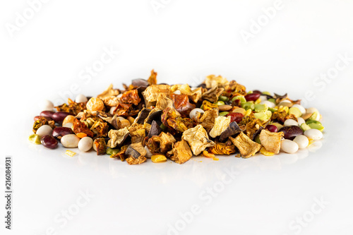 Macro pile of beans mix as a natural healthy food.