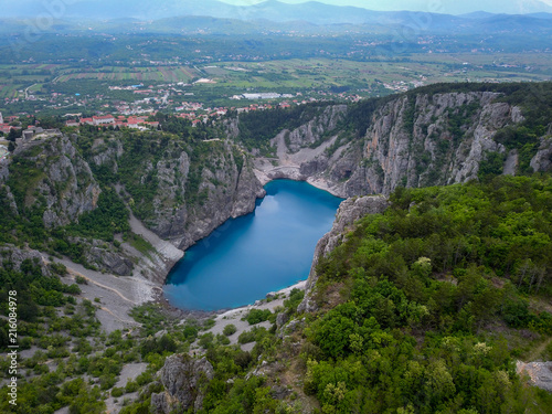 Blue Lake (Croatian: Modro jezero or Plavo jezero) is a karst lake located near Imotski in Croatia. It lies in a deep sinkhole possibly formed by the collapse of an enormous cave.