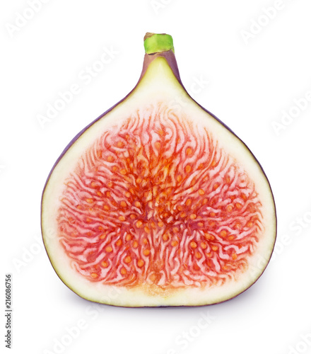 Halved fig isolated on a white.