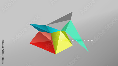Free Download Abstract background - geometric origami style shape composition, triangular low poly design concept. Colorful trendy minimalistic illustration - GFXLoad