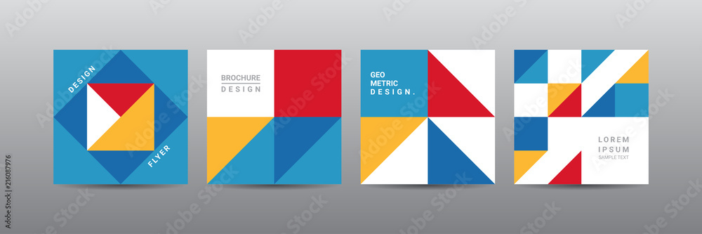 Modern abstract covers layout design square template 4 set.