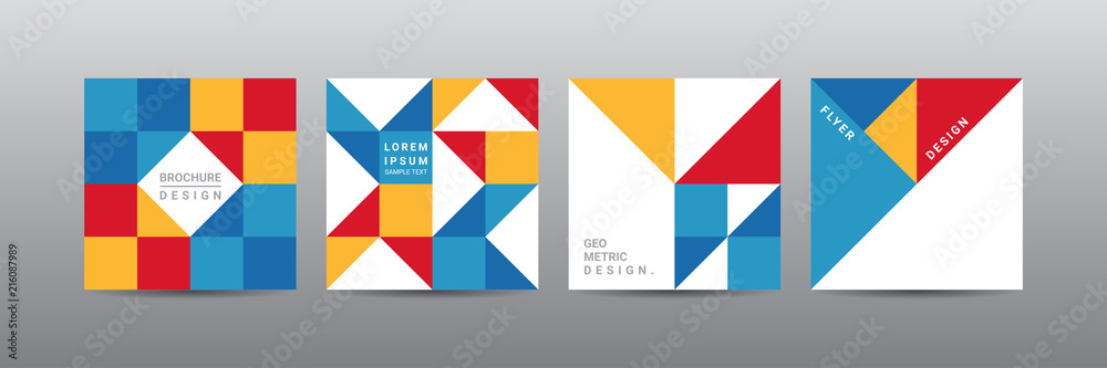 Modern abstract covers layout design square template 4 set. Modern abstract covers layout design square template 4 set.