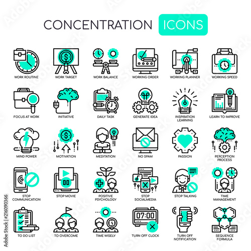 Concentration , Thin Line and Pixel Perfect Icons.