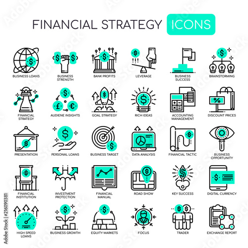 Financial Strategy , Thin Line and Pixel Perfect Icons.