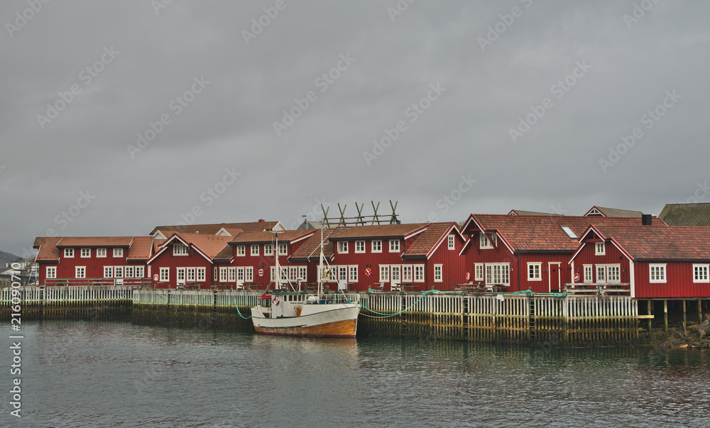 Traditional wooden scandinavian rural house