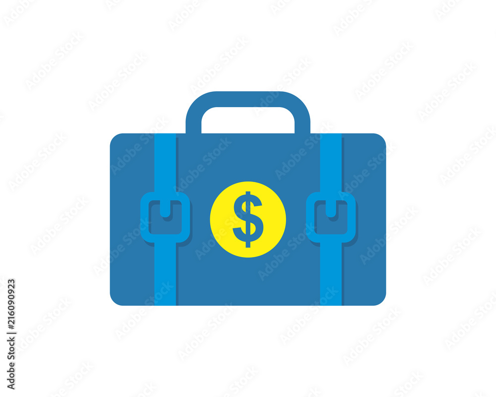 dollar blue suitcase image vector icon logo symbol dollar blue suitcase image vector icon logo symbol