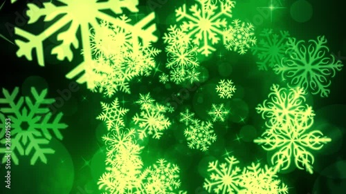Green Holiday Snow Flakes
