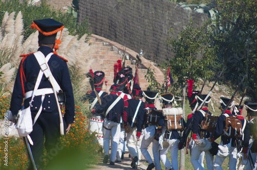 soldiers of the 19th century marching