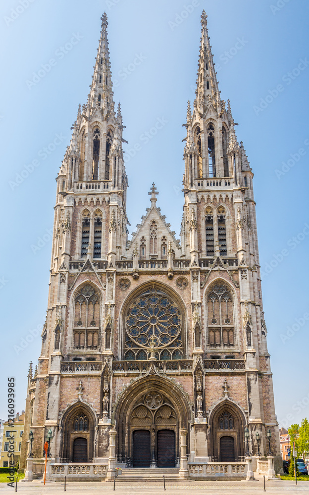 View at the facade of Saint Peter and Paul church in Ostend - Belgium