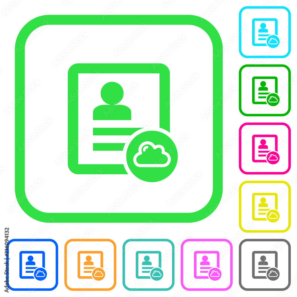 Cloud contact vivid colored flat icons Cloud contact vivid colored flat icons