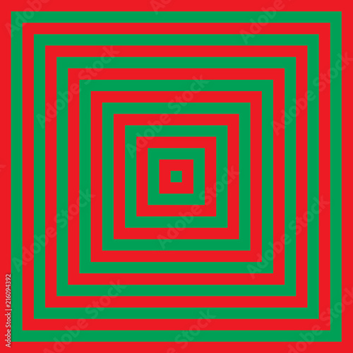 Red and green square illusion