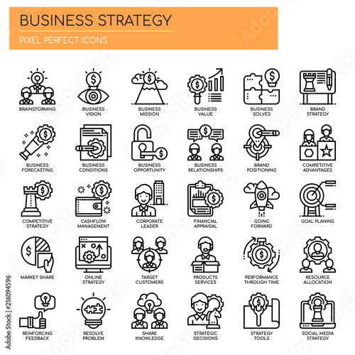 Business Strategy , Thin Line and Pixel Perfect Icons