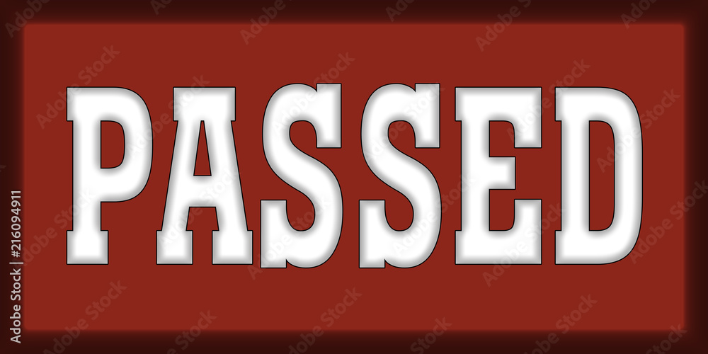 Fototapeta premium passed Red Button logo Stamp Icon