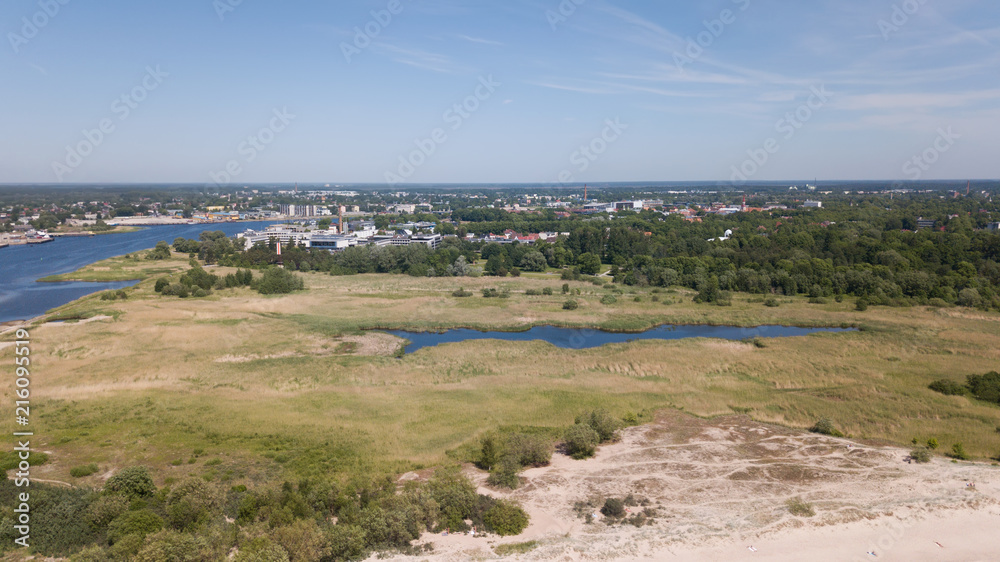 Parnu Estonia  Baltic Sea Seaside Aerial drone top view