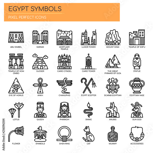 Egypt Symbols , Thin Line and Pixel Perfect Icons