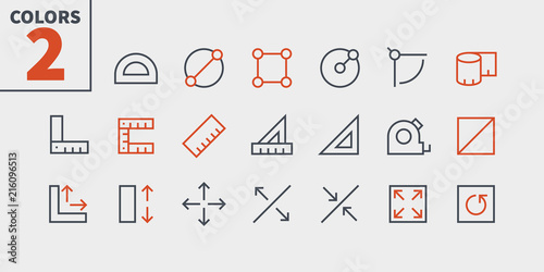 Measure Pixel Perfect Well-crafted Vector Thin Line Icons 48x48 Ready for 24x24 Grid for Web Graphics and Apps with Editable Stroke. Simple Minimal Pictogram Part 1