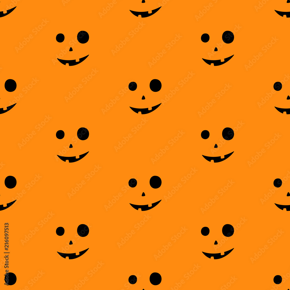 Fototapeta premium Set of scary faces Halloween pumpkins