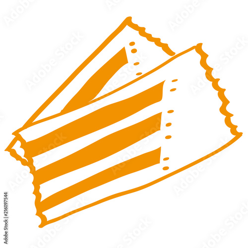 Handgezeichnete Eintrittskarten in orange