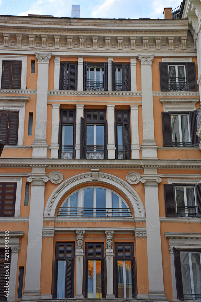 Rome, historic building in the center of the city, view and detail