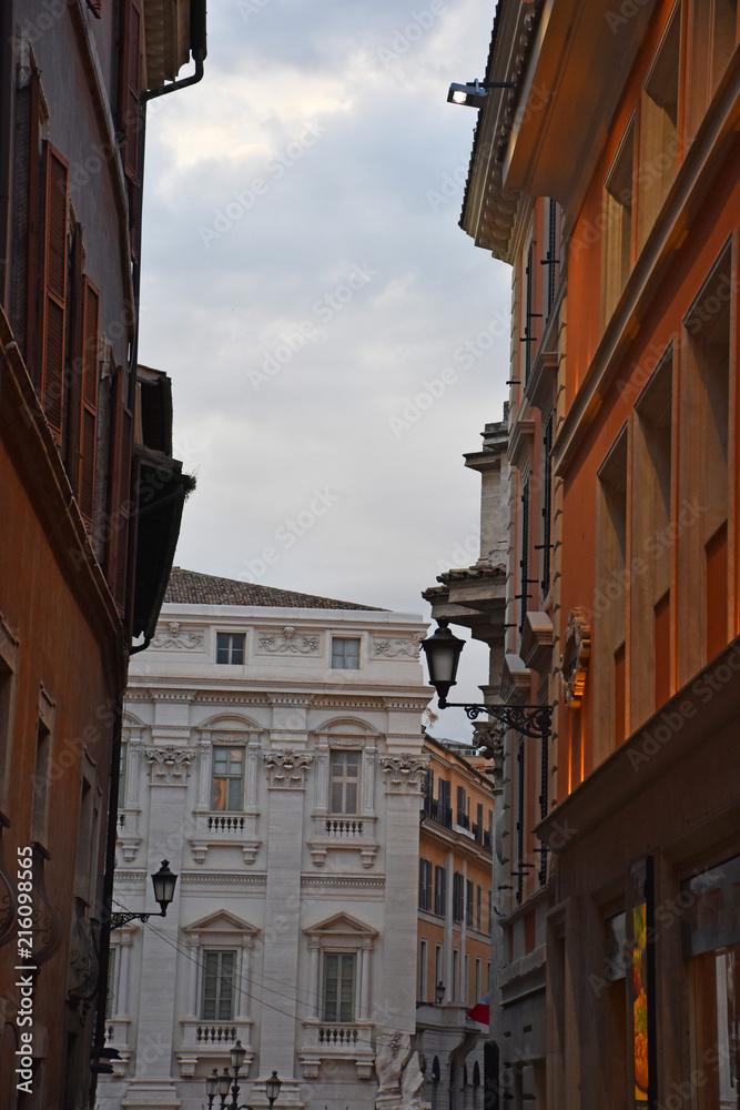 Rome, historic building in the center of the city, view and detail