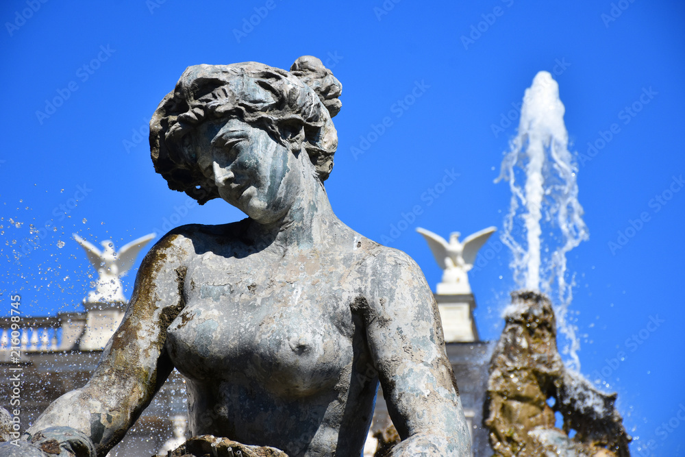 Rome,  Fountain of the Naiads in Piazza della Repubblica. View and details.
