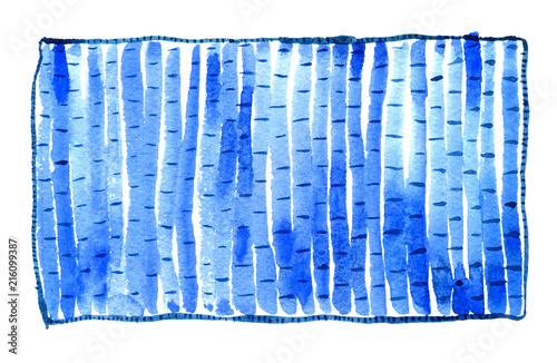 Blue carpet watercolor illustration