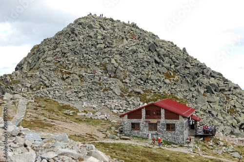 Tourists on Mount Chopok in summer, Slovakia.