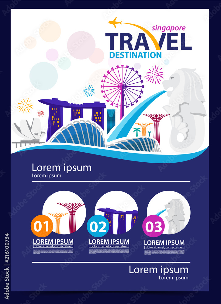 Singapore Travel Landmarks. Vector and Illustration. Stock Vector ...