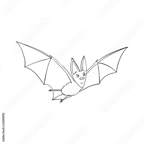 Bat is a nocturnal animal. A symbol of Halloween. The bat in flight