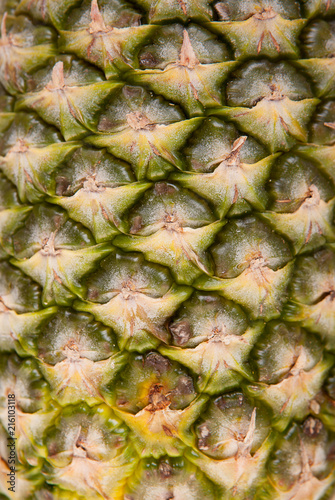 Close up texture of pineapple exotic fruit
