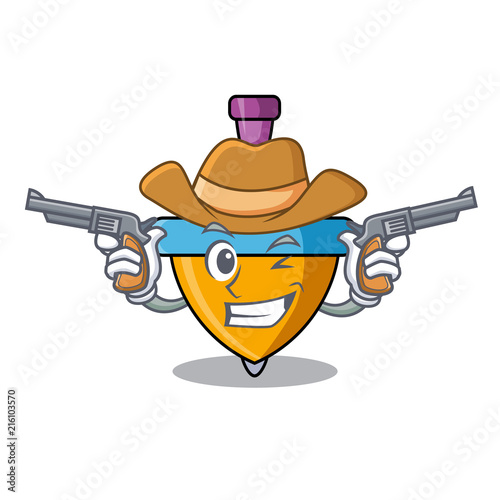 Cowboy spinning top character cartoon