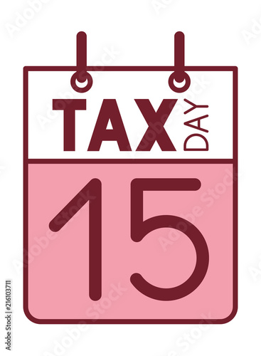 calendar reminder with tax day vector illustration design