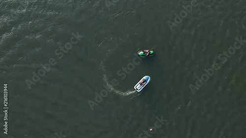 very cool Jet ski Shot, Cool water Effects from a birds eye view photo