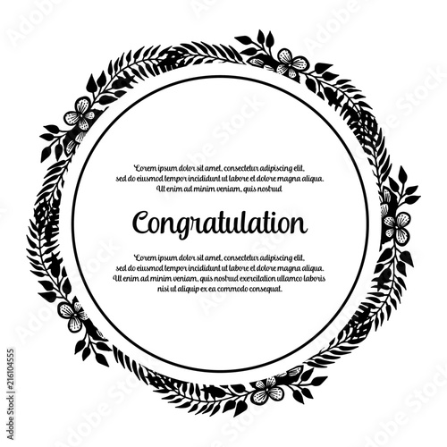 Greeting card of congratulation floral design vector illustration