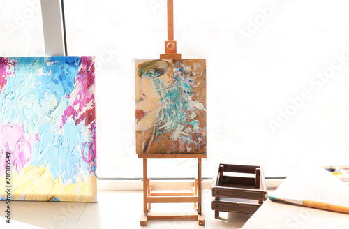 Art Studio with Abstract Pa...