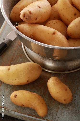 preparing fresh potatoes photo