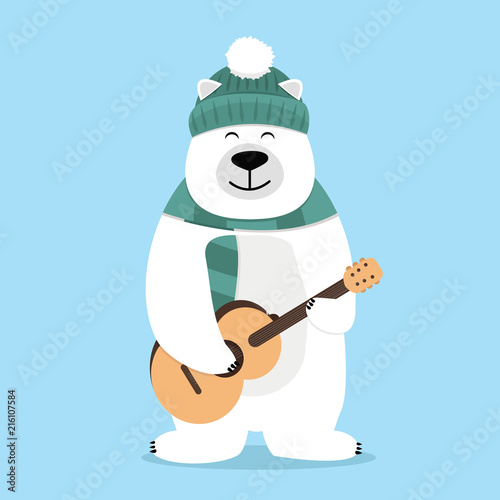 teddy Bear holding guitar