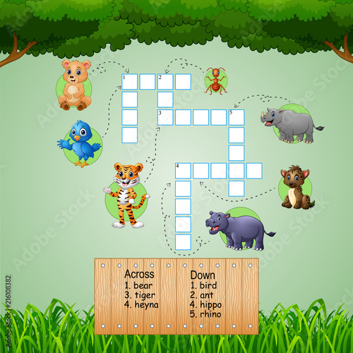 Animal crossword puzzles for kids games
