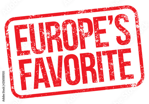 Europe's Favorite. Vector Rubber Stamp.