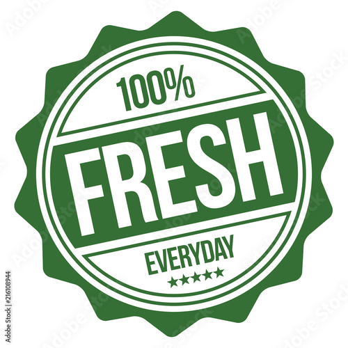 100% Fresh. Vector Green Stamp. 