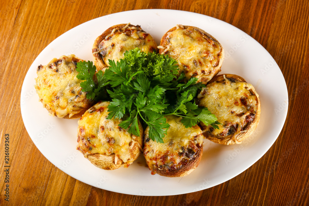 Stuffed champignon with cheese Stuffed champignon with cheese
