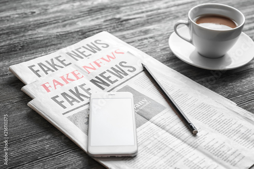 Morning newspapers and phon...