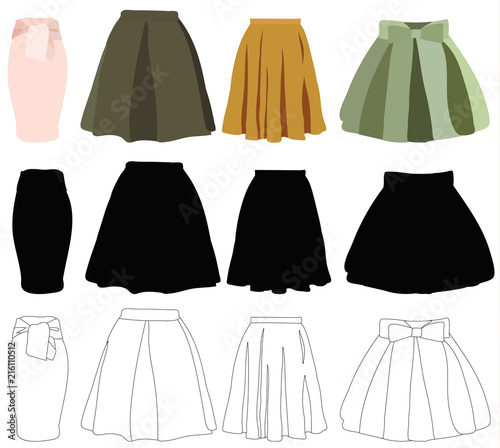 set of female skirts