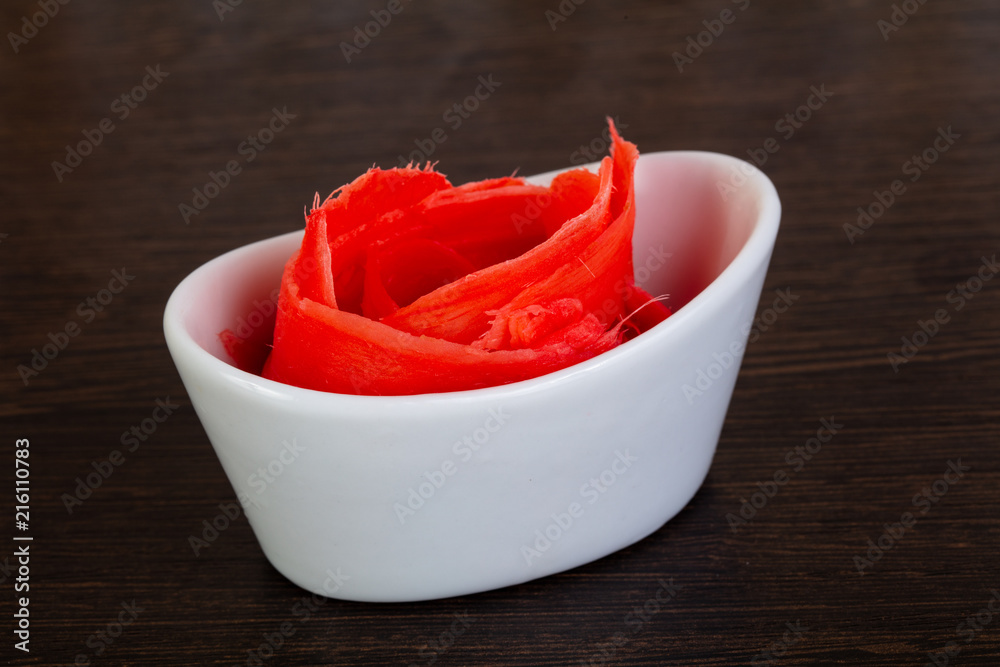 Appetizing marrinated ginger