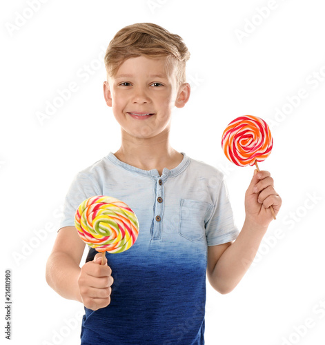 Cute little boy with lollip...