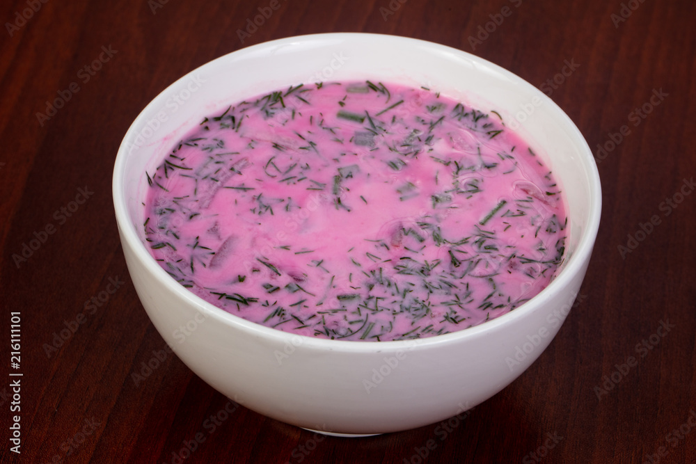 Russian cold Okroshka soup Russian cold Okroshka soup